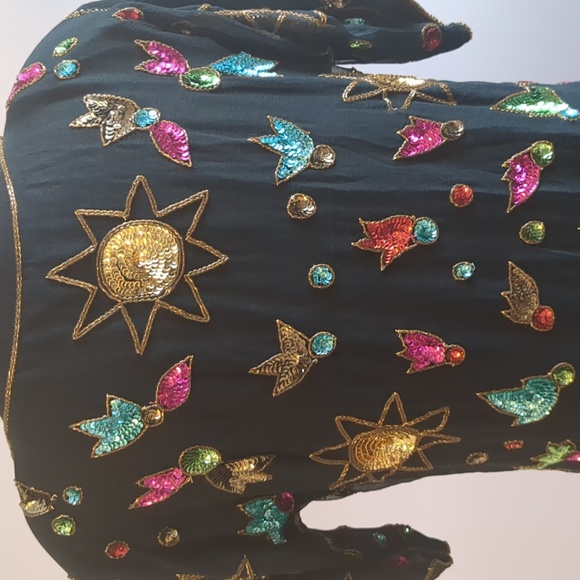 💙💜🩷💛100% Pure Silk Sequence Top - S 💙💜🩷💛 - Picture 4 of 8